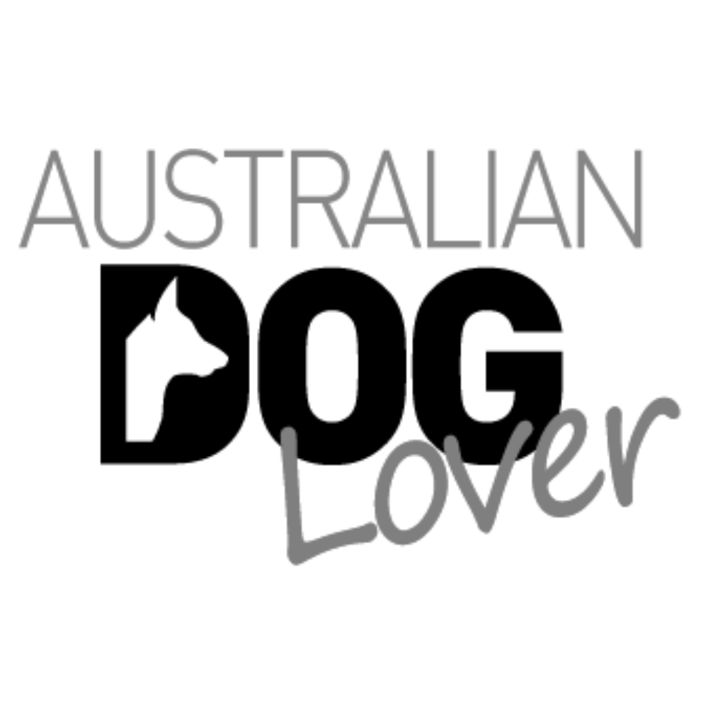 Logo with text 'Australian Dog Lover' and a dog's silhouette.