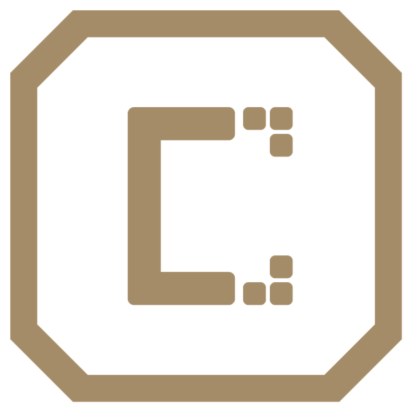 A stylized, brown letter C logo inside an octagonal border on a white background.