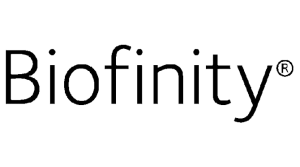 Text reading 'Biofinity' in a black font.