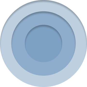 Blue concentric circles on a flat background.