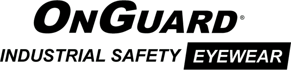 Le logo OnGuard Industrial Safety Eyewear en texte noir sur fond blanc.