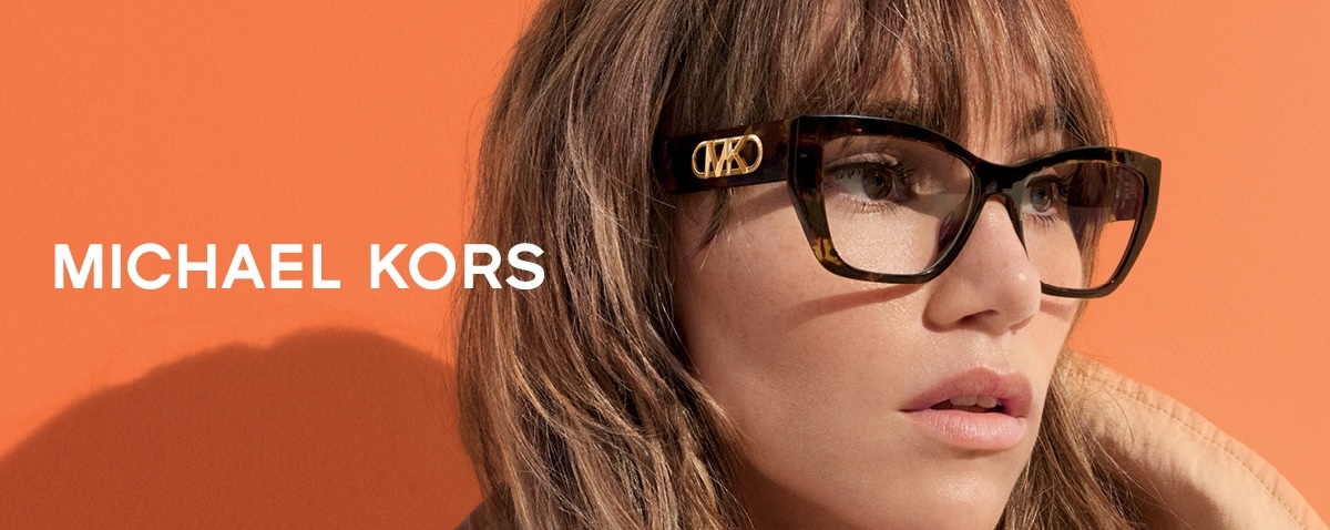 Woman wearing Michael Kors chic eyeglasses