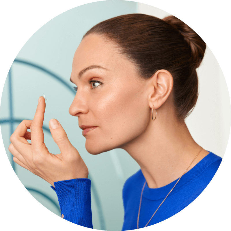 Woman doing a contact lens fitting