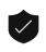 A dark shield icon with a light-colored checkmark inside.