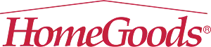 The HomeGoods logo, featuring the name in red text under the outline of a roof.