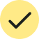 A hand-drawn black checkmark inside a fuzzy yellow circle.