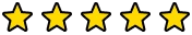 Five yellow stars with black outlines in a row, indicating a five-star rating.