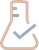 Illustration of a laboratory flask with a checkmark inside.