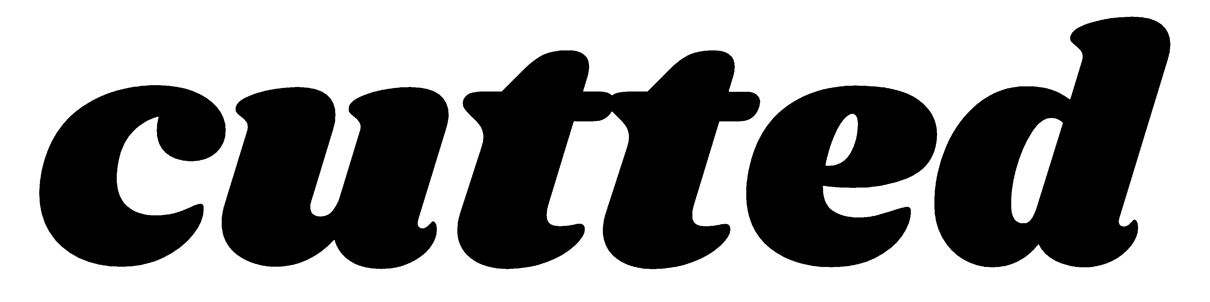 Stylized black text 'cutted' on a white background.