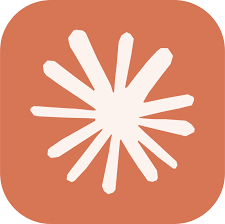 An icon with a hand-drawn, off-white starburst shape on a terracotta-colored rounded square.