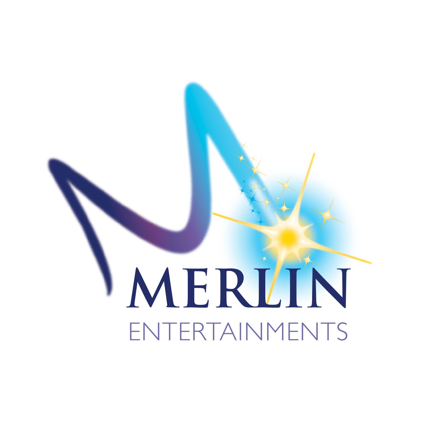 The Merlin Entertainments logo, featuring a stylized letter M with a sparkling starburst.