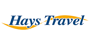 The Hays Travel logo, with blue text over a yellow swoosh graphic on a white background.