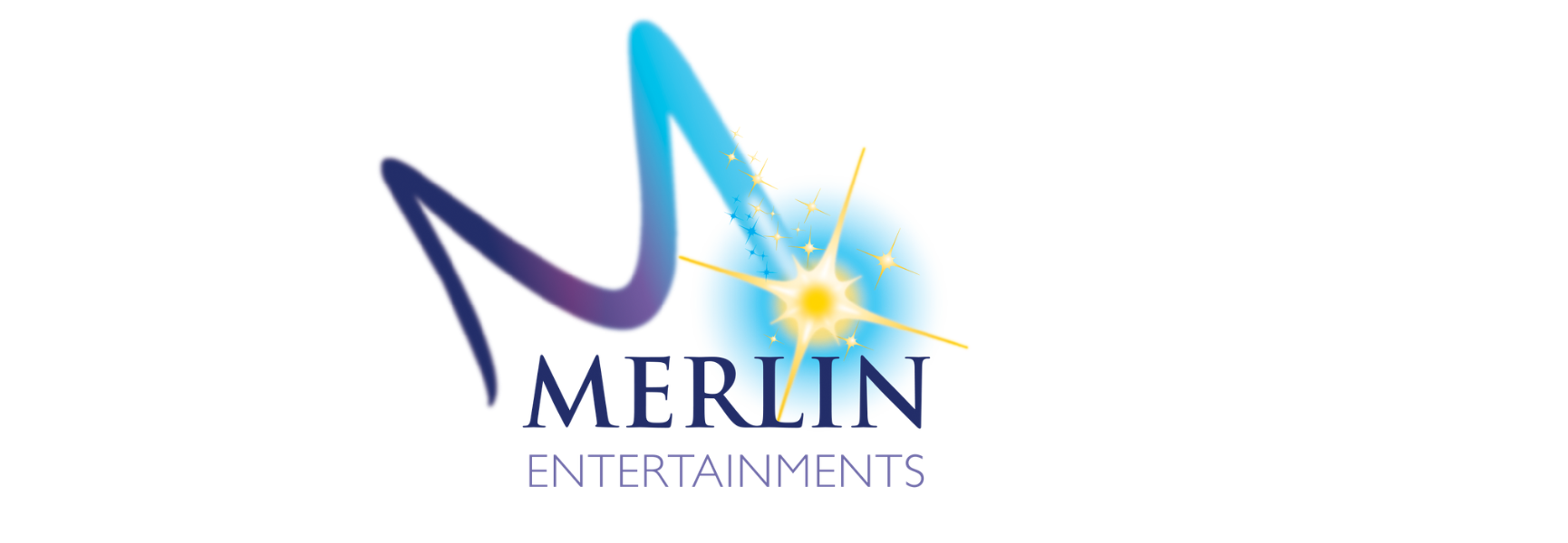 The logo for Merlin Entertainments, featuring a stylized letter M with a bright sparkle.