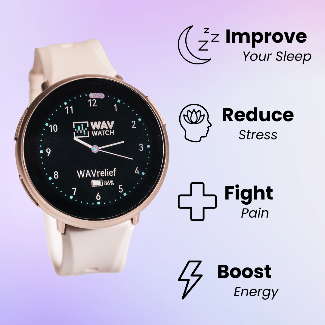 Smartwatch with health benefits: improve sleep, reduce stress, fight pain, boost energy.