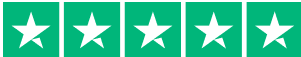 Five white stars on a green background, resembling a rating system.