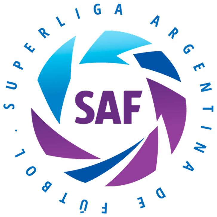 Superliga Argentina de Fútbol logo with letters 'SAF' in center.