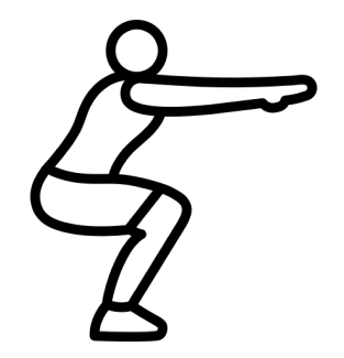 Black and white line drawing of a cat with a raised tail.