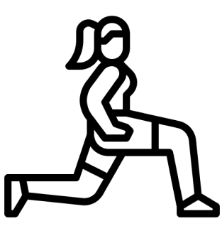 Black and white illustration of a cat sitting with a curled tail.