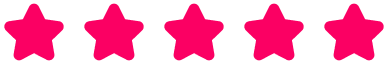 Five pink stars aligned horizontally.
