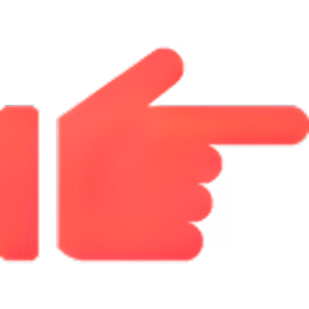 Emoji of a red hand pointing to the right.