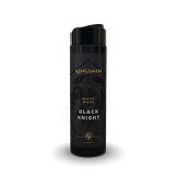 Black bottle labeled 'Black Knight' with a lion emblem on a dark background.