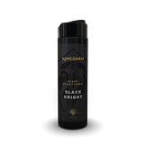 Black bottle labeled 'Black Knight' with a lion emblem on a dark background.