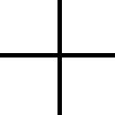 A simple black cross on a white background.