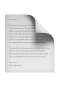 A grayscale image of a paper with text and a curled corner.