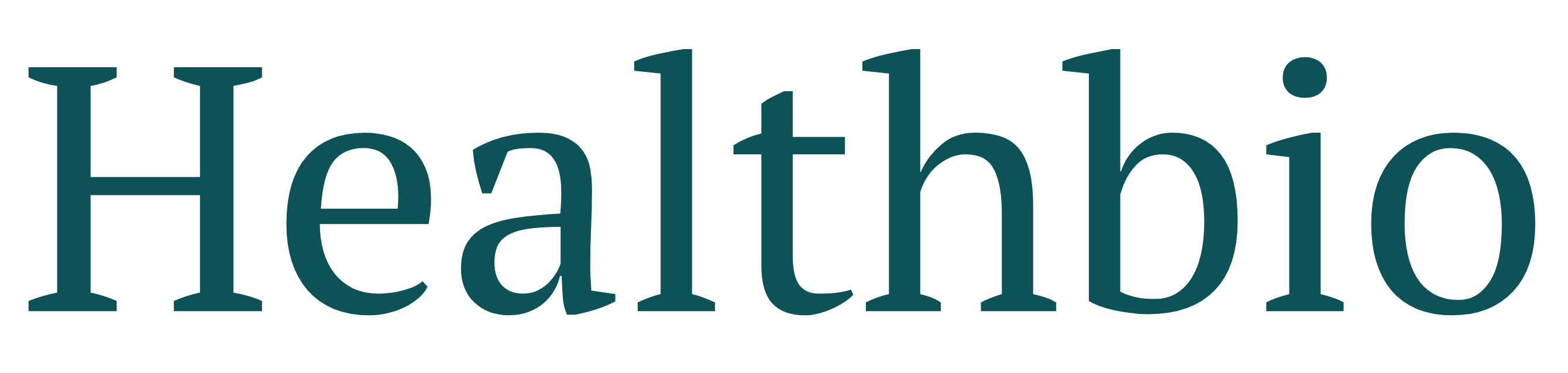 The image shows the word 'Healthbio' in dark green letters on a white background.