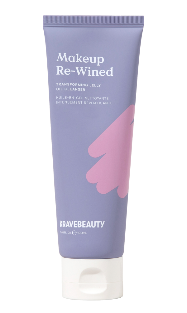 Purple tube of Makeup Re-Wined face cleanser by KraveBeauty.