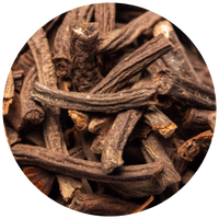A close-up of dried brown twigs and branches piled together.