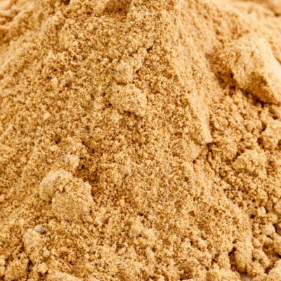 Close-up of a pile of brown, fine powder.