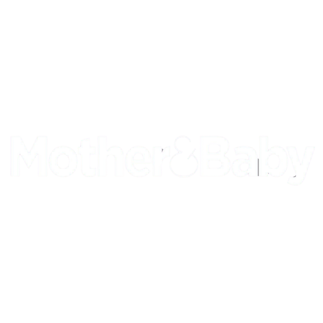 White text 'Mother & Baby' on a black background.
