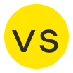A yellow circle with the letters VS in dark gray text.