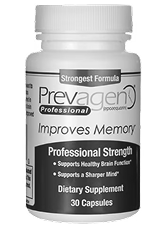A white bottle of Prevagen Professional dietary supplement, 30 capsules, on a white background.