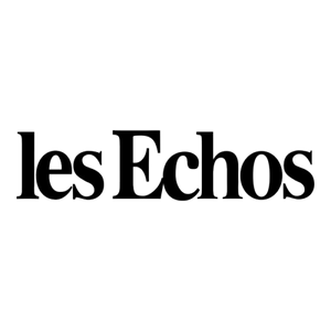 Logo with the text 'les Echos' in black font.