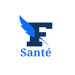 Blue letter 'F' with a feather and the word 'Santé' below.