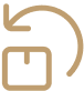 Brown return symbol with an arrow and a box.
