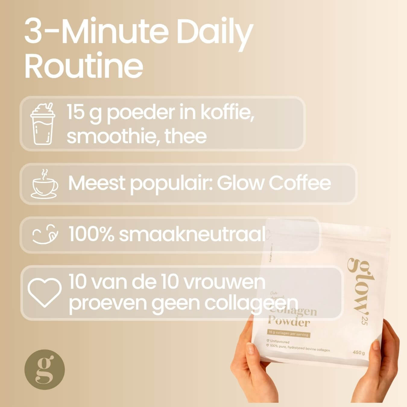 Image of a product package with text about a 3-minute daily routine.