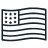 Icon of a stylized American flag with stripes and stars.