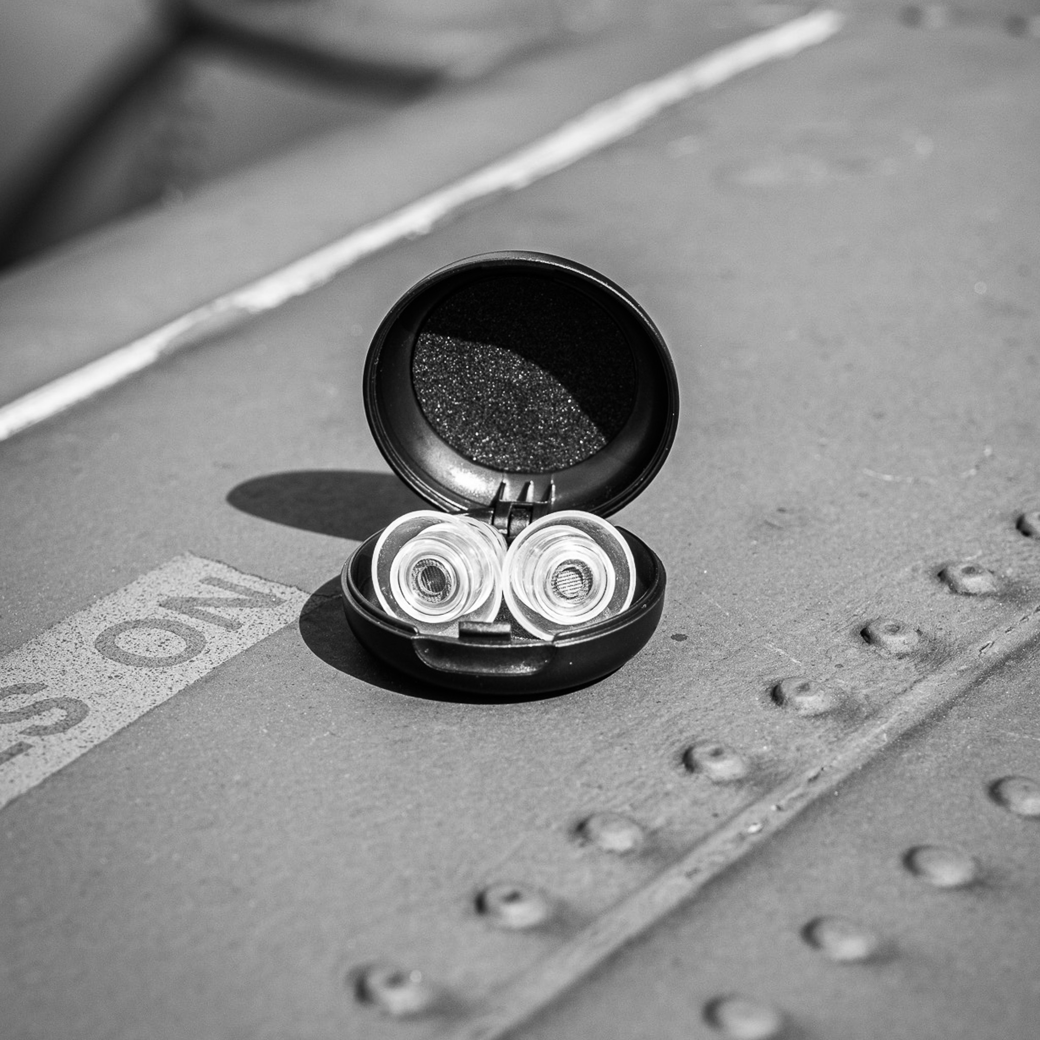 Ear-Goes X27 high-fideity earplugs for aviation on a fixed wing aircraft.