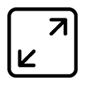 A black full-screen icon with two arrows pointing diagonally outwards inside a square on a green background.