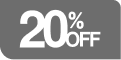 White text '20% OFF' on a black background.