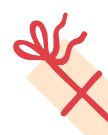 Illustration of a wrapped package with a red ribbon.