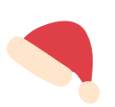 Illustration of a red Santa hat with a white trim and pompom.