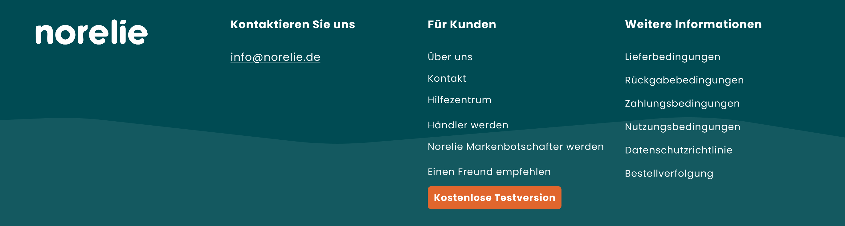 Website footer with contact, customer, and information links.
