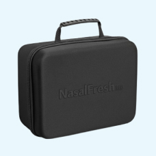 A black carrying case with 'NasalFresh' embossed, featuring a handle on top.
