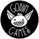 Black and white logo with a cartoon goblin face and text 'Goblin Games.'