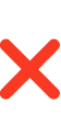 A red 'X' symbol on a transparent background.