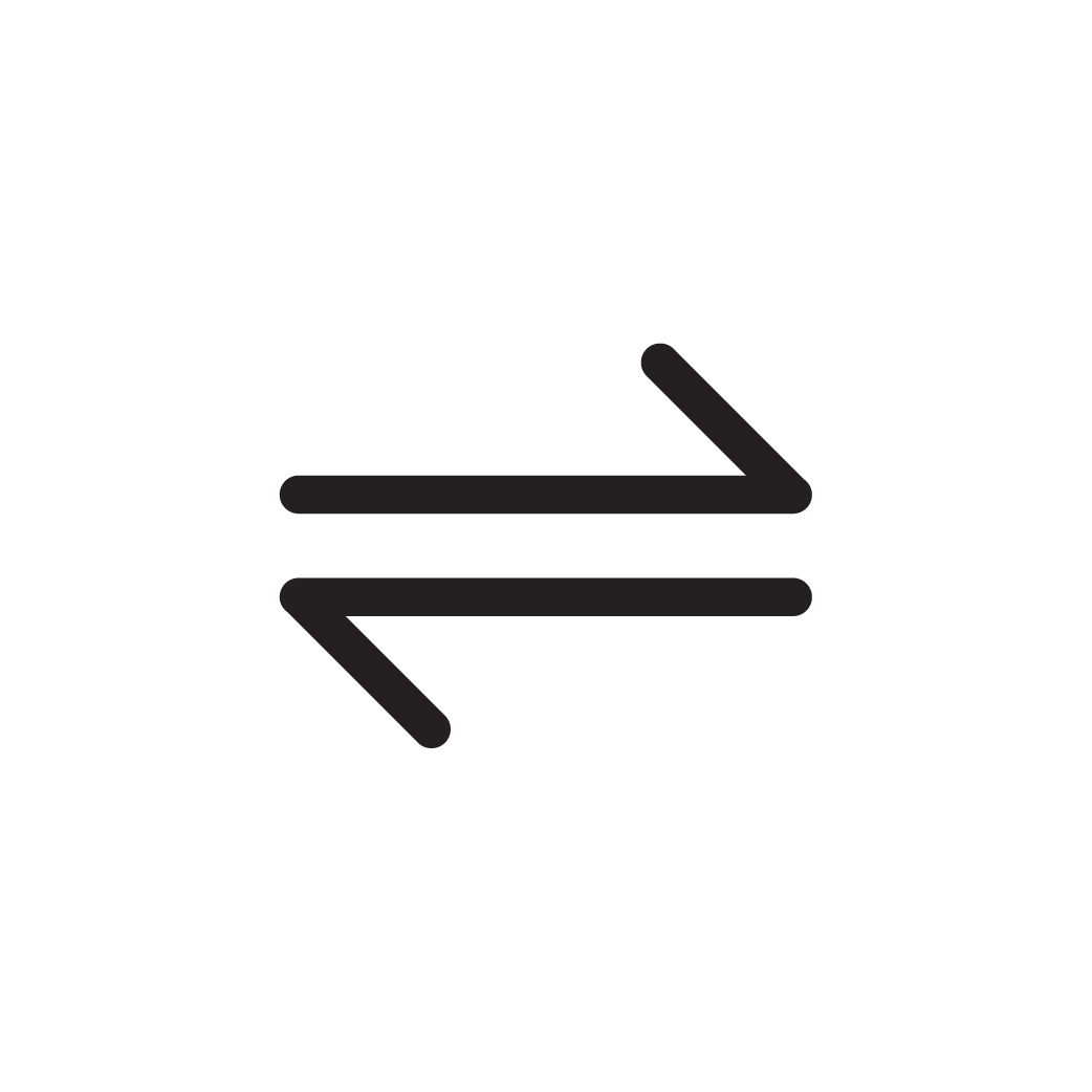 Black bidirectional arrow icon pointing left and right.